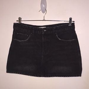 Zara classic black denim mini